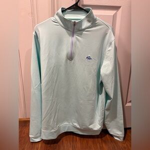 Peter Millar Aqua Quarter-Zip Pullover